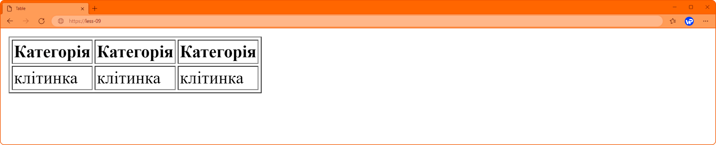 межі таблиці