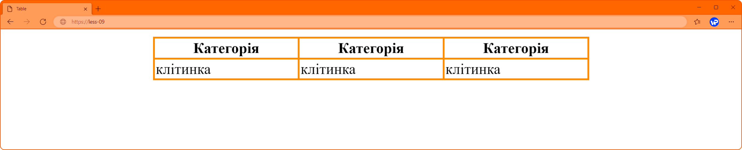 таблиця із заданою шириною
