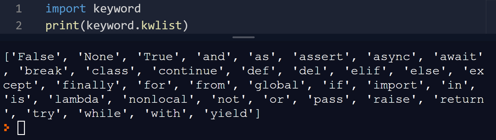 Ключові слова мови Python