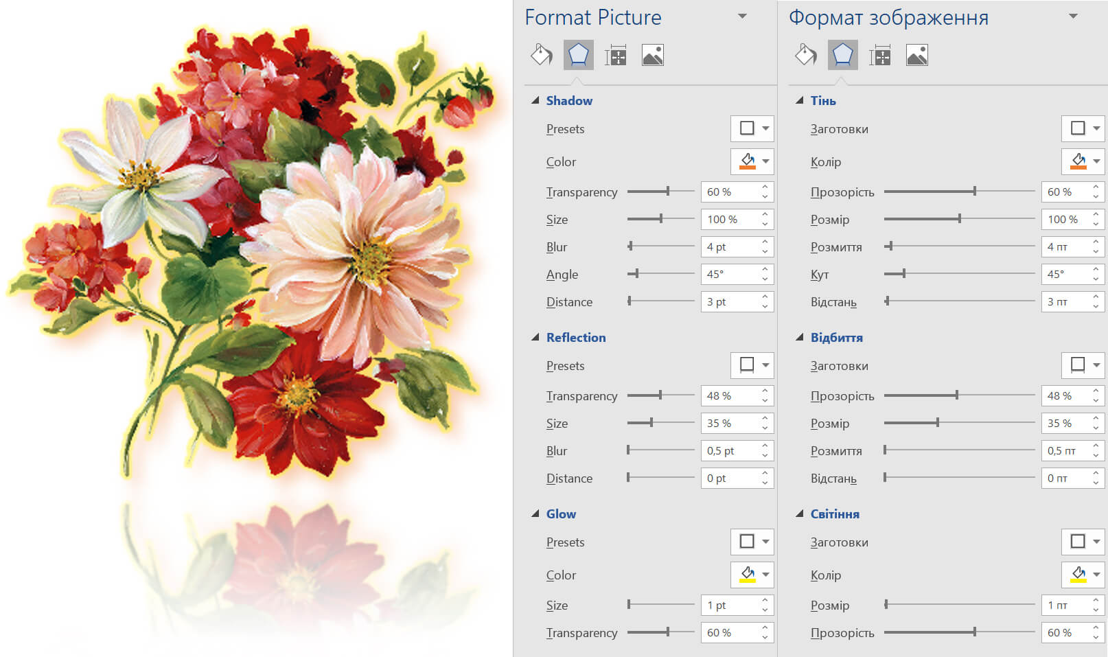 Зміна ефектів для зображення